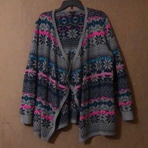 Torrid Open Cardigan Snowflake Size 1